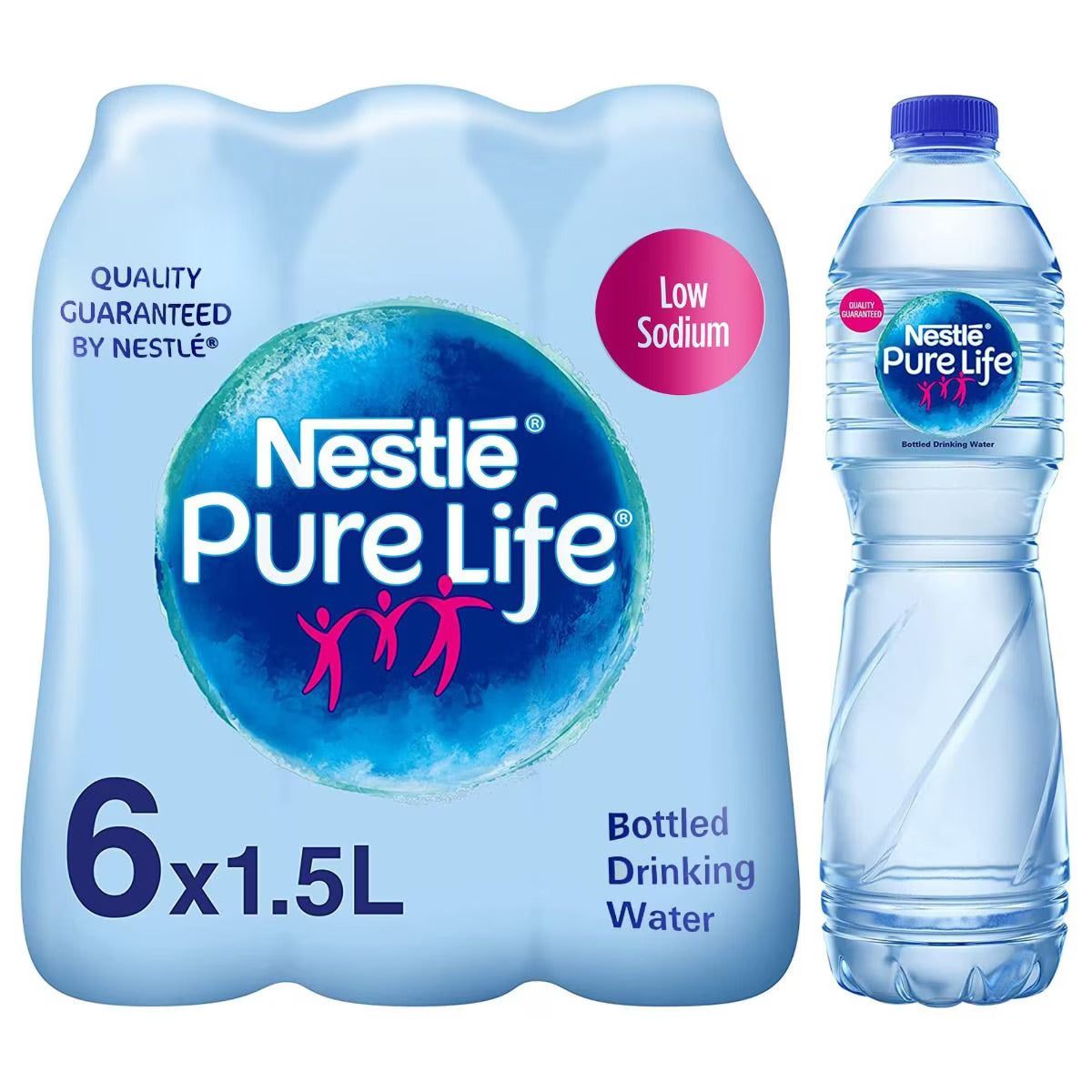 Nestlé Pure Life Low Sodium Bottled Drinking Water 6x1.5L