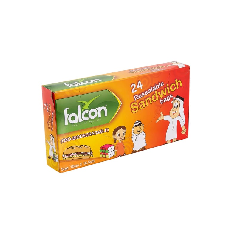 Falcon Kids Zipper Bag 18cm x 16.5cm - 24 Bags