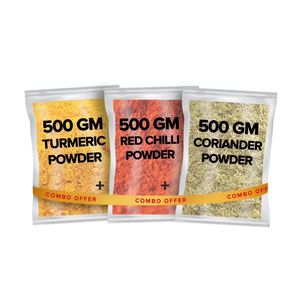 Spices Combo: 500 GRAMS Turmeric Powder + 500 GRAMS Red Chilli Powder, 500 GRAMS Coriander Powder - Tulsidas